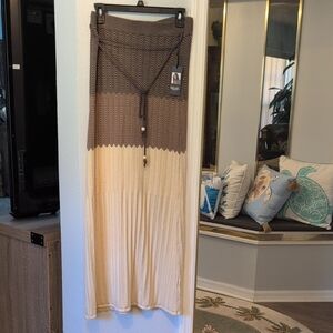 RACHEL Rachel Roy Brown and Cream Maxi Skirt